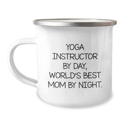 Funny Yoga Instructor Gifts for Women Camping Mug from Mom - World's Best Mom By Night - Image 1