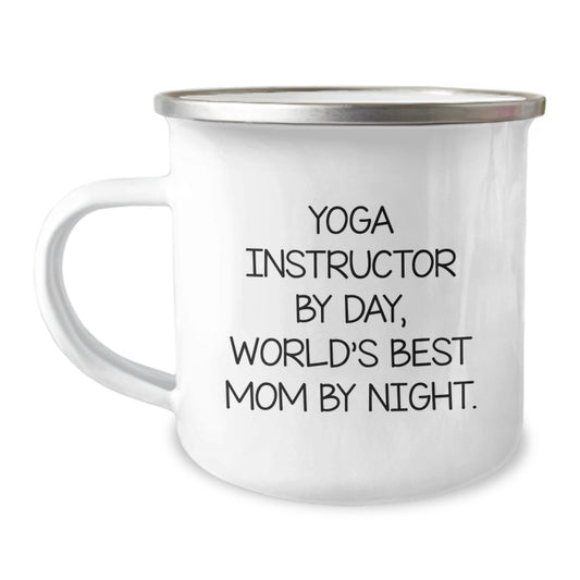 Funny Yoga Instructor Gifts for Women Camping Mug from Mom - World's Best Mom By Night - Image 1