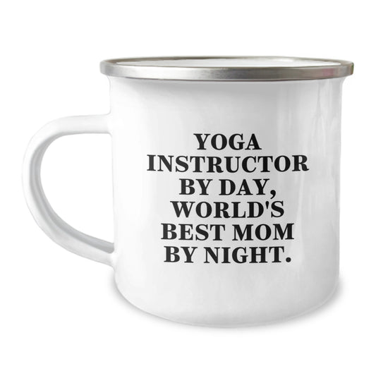Yoga Instructor Gifts from Family - Funny Camping Mug for World's Best Mom By Night - Valentine's Unique Gifts - Image 1
