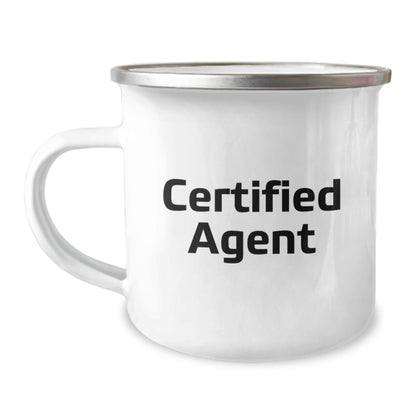 Funny Agent Gifts, Camping Mug for Graduation, 'You're a-maze-ing!' Quote, 12 oz Stainless Steel with Enamel Finish, Gifts from Family to Agent, Unique Agent Graduation Gifts - Image 1
