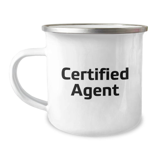 Funny Agent Gifts, Camping Mug for Graduation, 'You're a-maze-ing!' Quote, 12 oz Stainless Steel with Enamel Finish, Gifts from Family to Agent, Unique Agent Graduation Gifts - Image 1