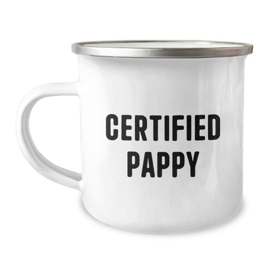 Funny Pappy Gifts from Men - Christmas Unique Gifts for Pappy - Pappy Camping Mug with Certified Pappy Quote - Image 1