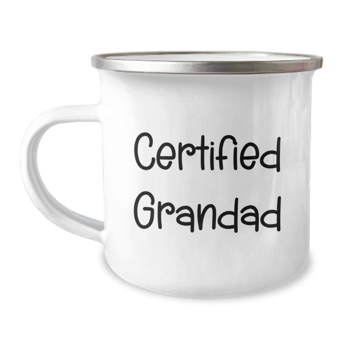 Funny Gifts from Family for Grandad Certified Grandad Camping Mug Stainless Steel with Enamel Finish - Image 1
