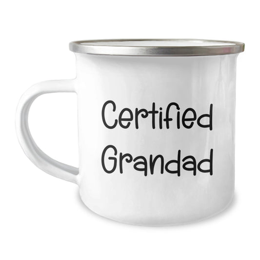 Funny Gifts from Family for Grandad Certified Grandad Camping Mug Stainless Steel with Enamel Finish - Image 1