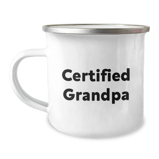 Funny Grandpa Gifts for Men, Camping Mug with Certified Grandpa Quote, Unique Christmas Memorable Presents for Grandpa, 12 oz Stainless Steel with Enamel Finish - Image 1
