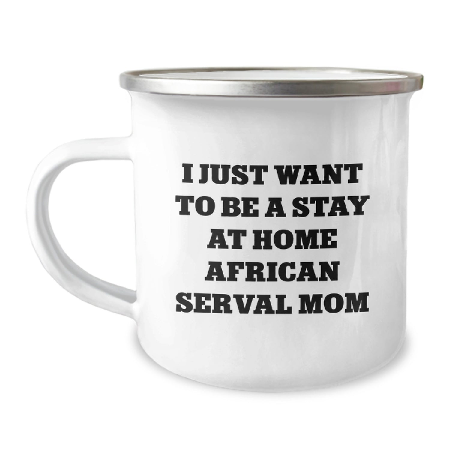 African Serval Cat Camping Mug for Mom Funny Valentine's Gift from Friends - Image 1