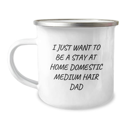 Funny Domestic Medium Hair Dad Camping Mug, Valentine's Unique Gifts from Men to Domestic Medium Hair - Image 1