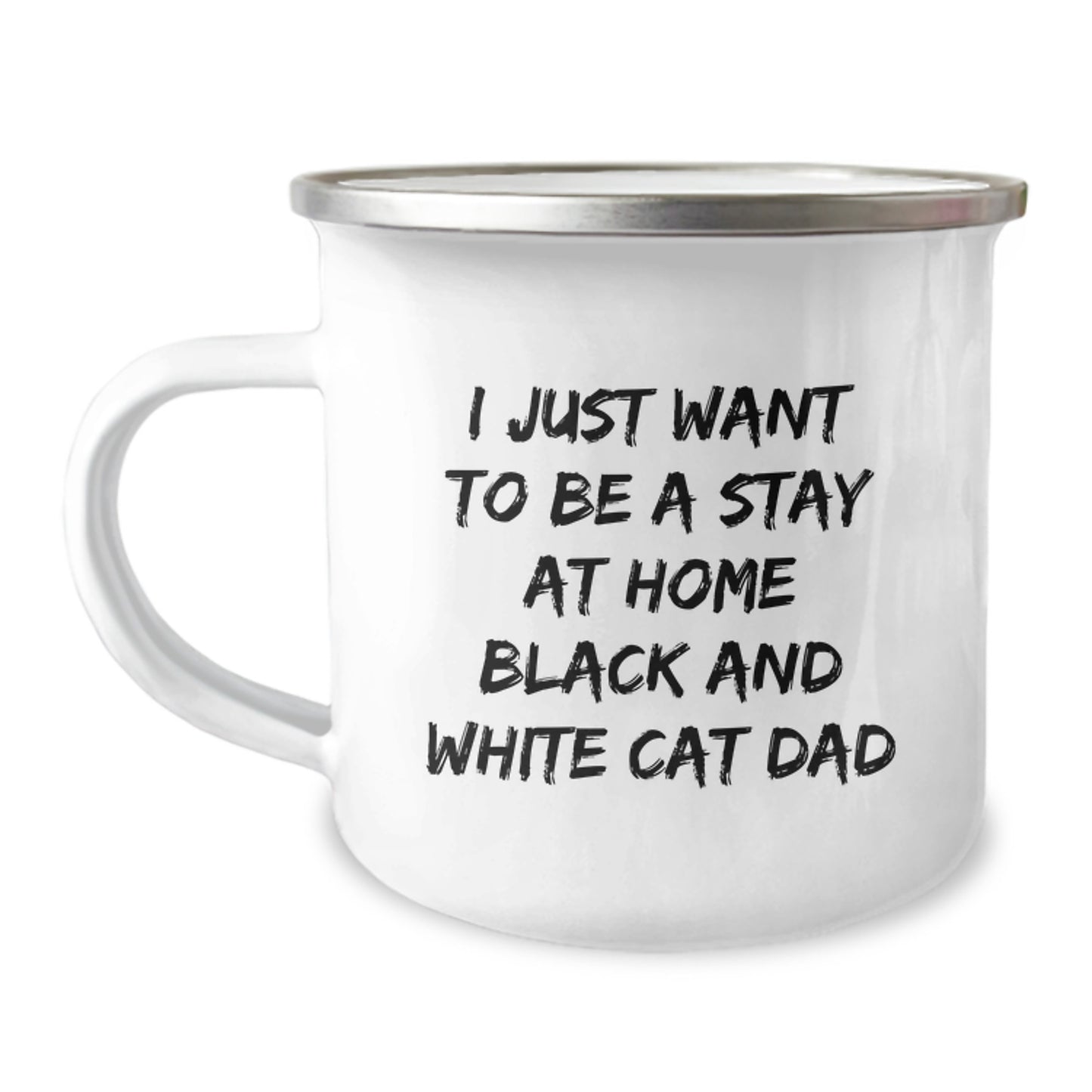 Funny Gifts for Black and White Cat Lovers, Black and White Cat Dad, Christmas Unique Gifts, Gifts from Men to Family, Men's Camping Mug Gifts - Image 1