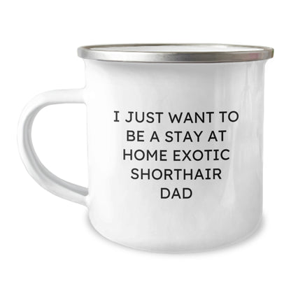 Funny Exotic Shorthair Cat Camping Mug Gifts from Friends to Exotic Shorthair Cat Lovers - Stay at Home Dad Humor - Image 1