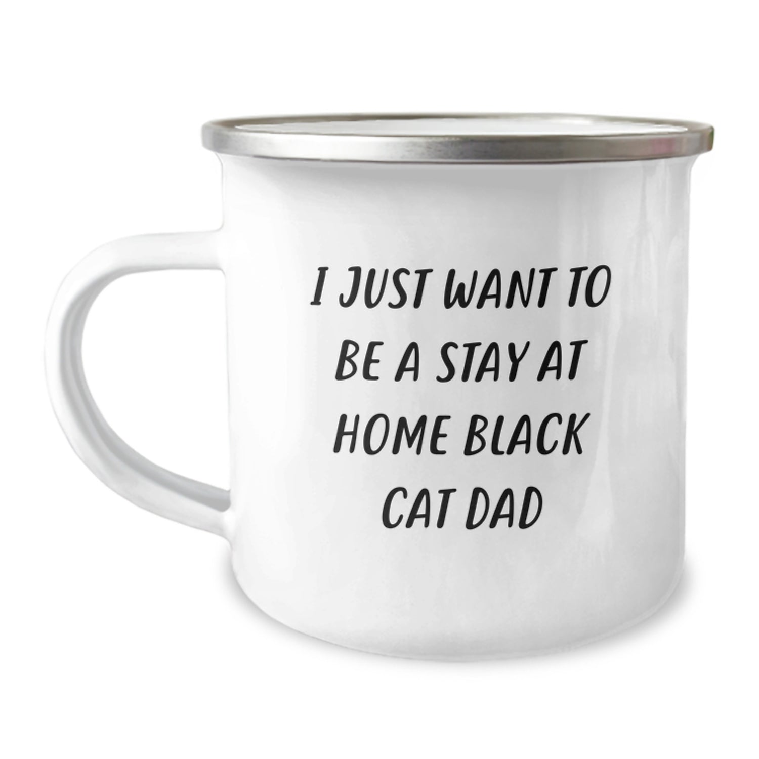Funny Black Cat Dad Camping Mug Gifts for Men from Family - Unique Christmas Memorable Presents for Him, I Just Want To Be A Stay At Home Black Cat Dad, Black Cat Lover - Image 1