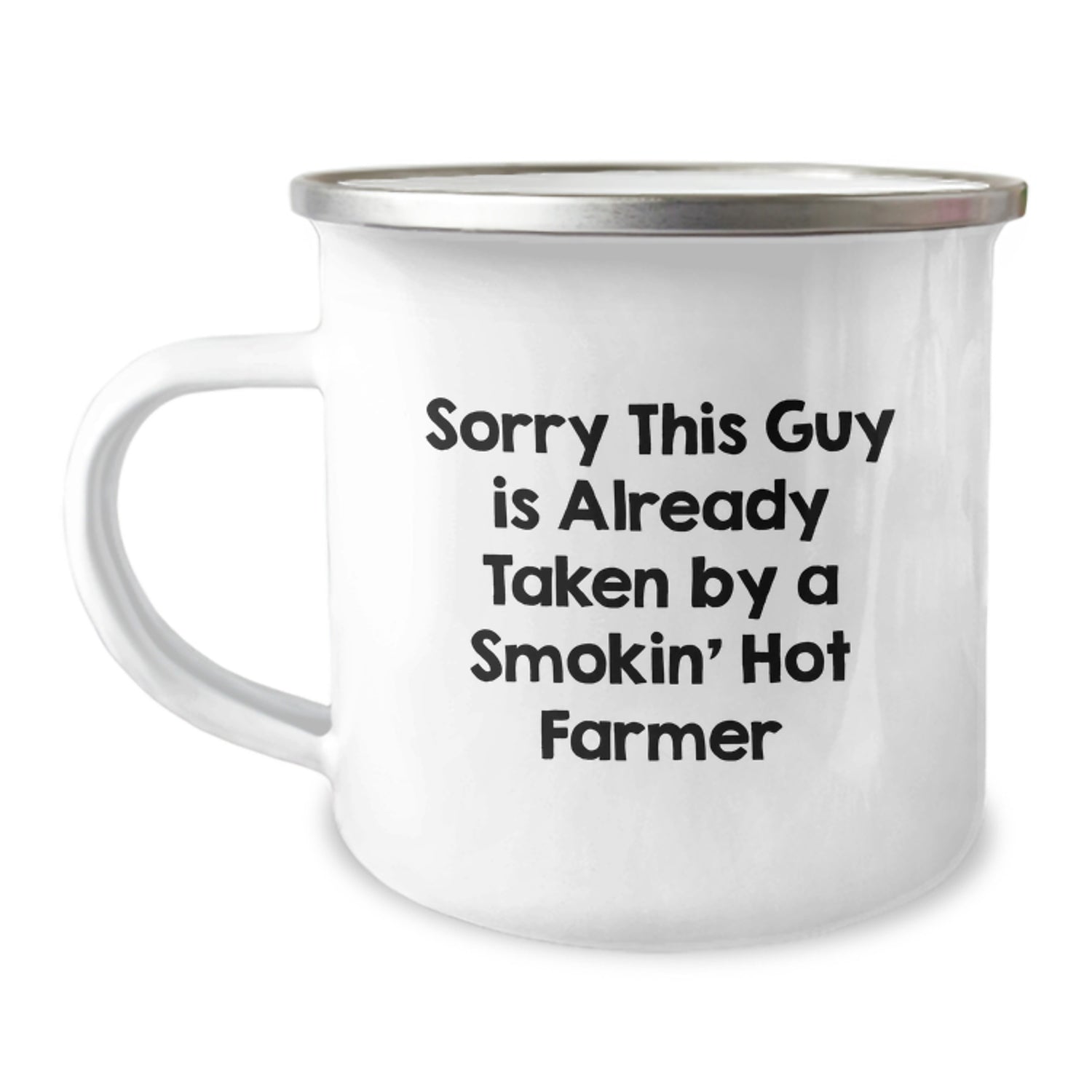 Funny Farmer Gifts - 'Sorry This Guy Is Already Taken' Camping Mug for Birthday - Gifts from Men to Farmer Friends - Image 1