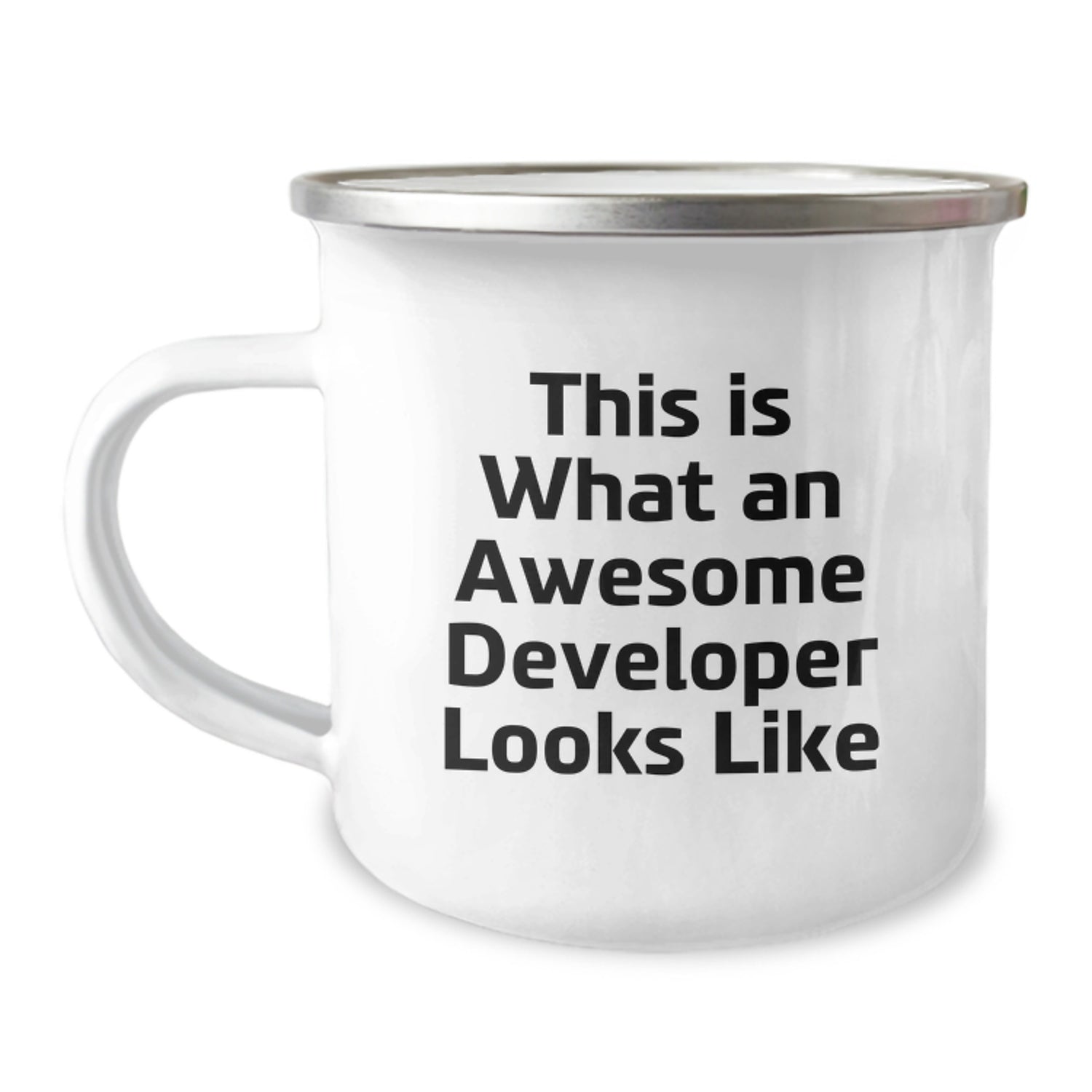 Funny Developer Gifts from Friends or Coworkers for Valentine's Unique Developer Camping Mug - Image 1