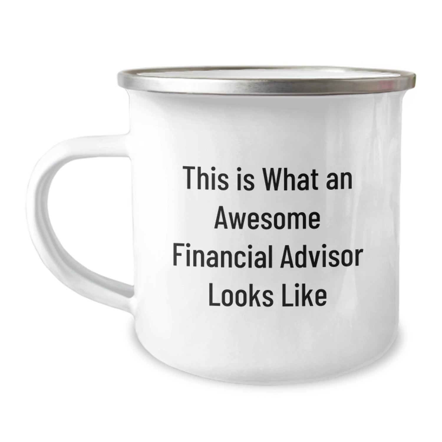 Funny Financial Advisor Gifts from Men for Valentine's Unique Camping Mug, This Is What 'An Awesome Financial Advisor Looks Like' - Image 1