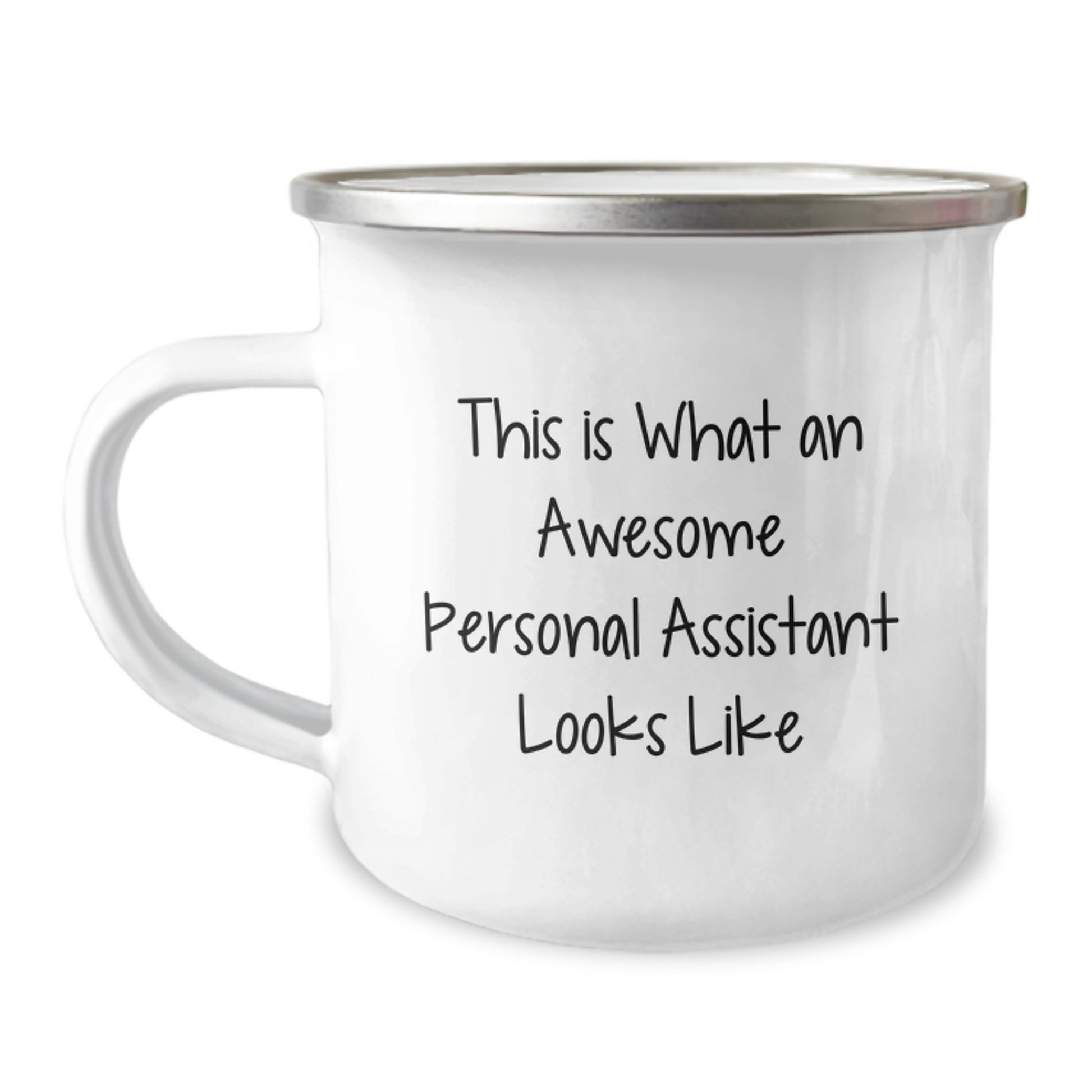 Personal Assistant Camping Mug, Funny Quote Gifts from Friends for Birthday, 12 oz Stainless Steel with Enamel Finish - Image 1