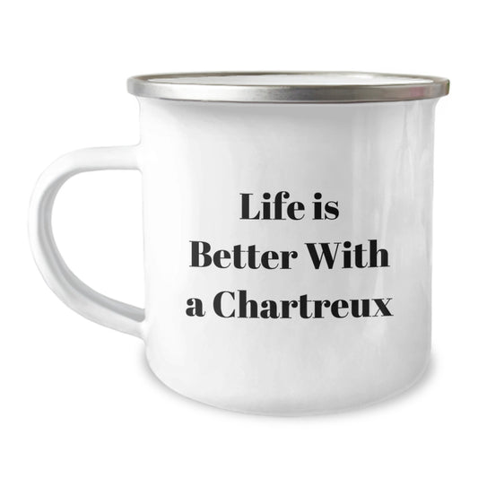 Funny Chartreux Cat Gifts from Friends for Birthday - Camping Mug, Life Is Better With A Chartreux, Unique Gifts for Chartreux Cat Enthusiasts - Image 1