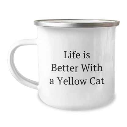 Funny Yellow Cat Gifts for Men - Life Is Better With A Yellow Cat, Unique Birthday Unique Gifts for Friends, Camping Mug for Coworkers - Image 1