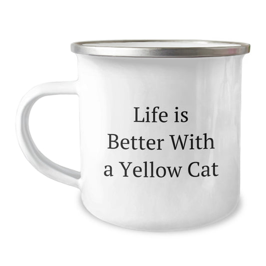 Funny Yellow Cat Gifts for Men - Life Is Better With A Yellow Cat, Unique Birthday Unique Gifts for Friends, Camping Mug for Coworkers - Image 1