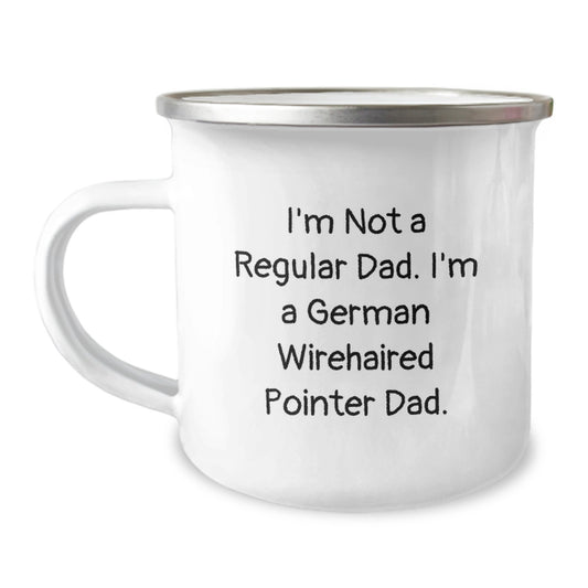 German Wirehaired Pointer Dog Dad Camping Mug, Funny Quote Gifts for Men, Unique Birthday Presents from Dad to Family and Friends - Image 1