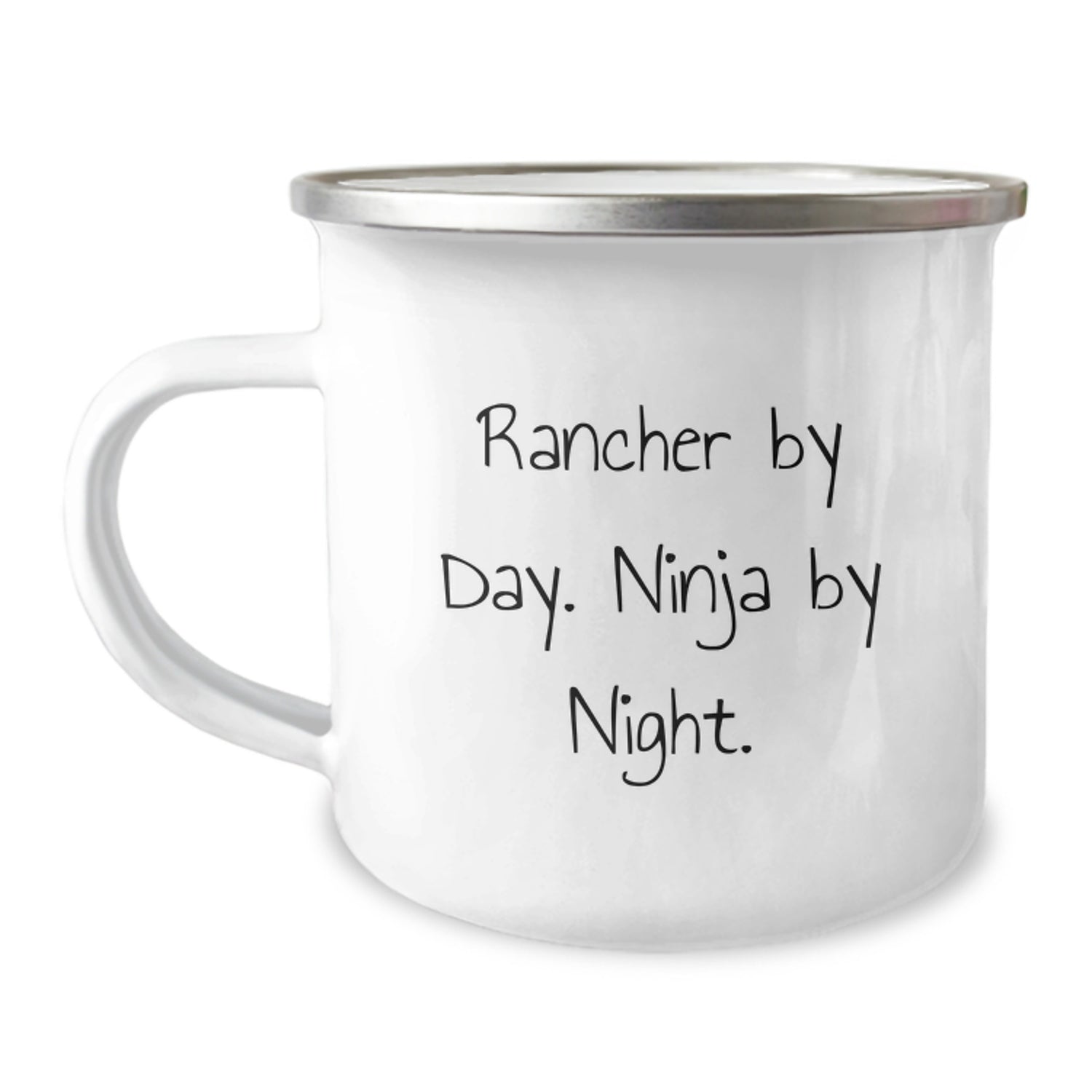 Rancher Gifts from Men - Camping Mug, Funny Quote 'Rancher By Day. Ninja By Night.' for Christmas Unique Gifts - Image 1