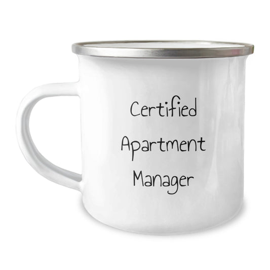 Funny Certified Apartment Manager Christmas Unique Gifts from Family, Inspirational Camping Mug for Apartment Manager, 'Certified Apartment Manager - Funny Quote' - Image 1