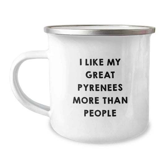 Funny Great Pyrenees Dog Camping Mug Gifts from Men to Great Pyrenees Dog Lovers on Valentine's - Image 1