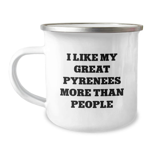 Funny Great Pyrenees Dog Lover Camping Mug, Gifts from Men to Women, Perfect Valentine's Unique Gifts for Great Pyrenees Dog Owners - Image 1