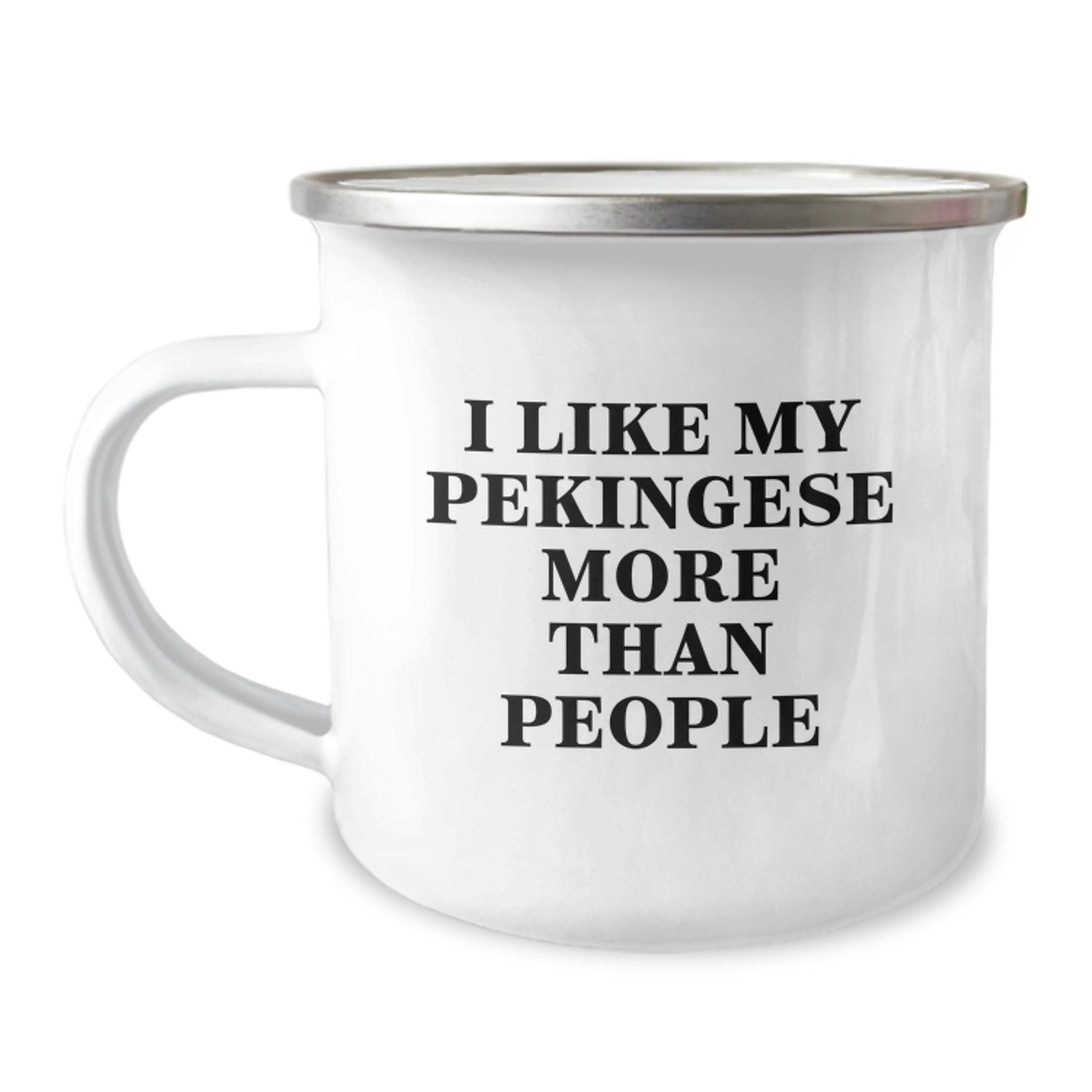 Funny Pekingese Dog Gifts from Friends - I Like My Pekingese More Than People Quote on Birthday Camping Mug - Image 1