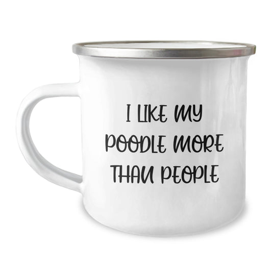 Poodle Dog Camping Mug Funny Gifts from Friends for Poodle Dog Lovers Birthday Unique Gifts - Image 1