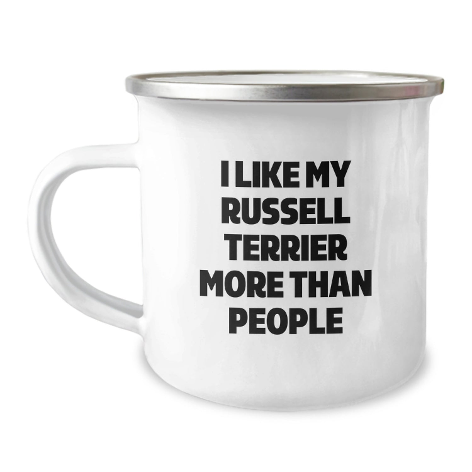 Russell Terrier Dog Lovers Camping Mug, I Like My Russell Terrier More Than People Funny Quote, Gifts from Friends and Family, Birthday Unique Presents for Him Her - Image 1