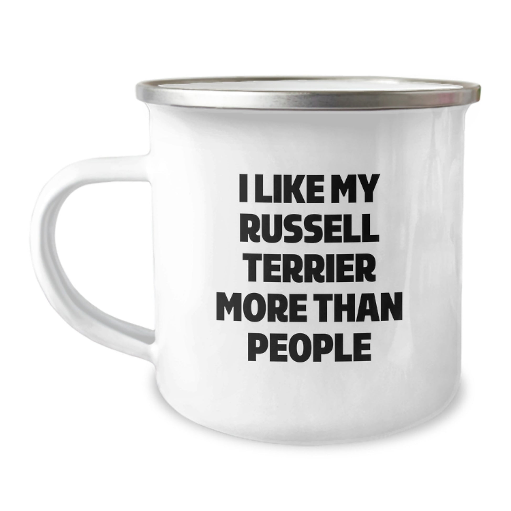 Russell Terrier Dog Lovers Camping Mug, I Like My Russell Terrier More Than People Funny Quote, Gifts from Friends and Family, Birthday Unique Presents for Him Her - Image 1