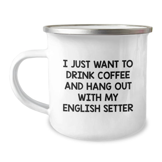 Funny English Setter Dog Gifts from Friends, Gifts for English Setter Dog Lovers, Camping Mug for Birthday - Image 1