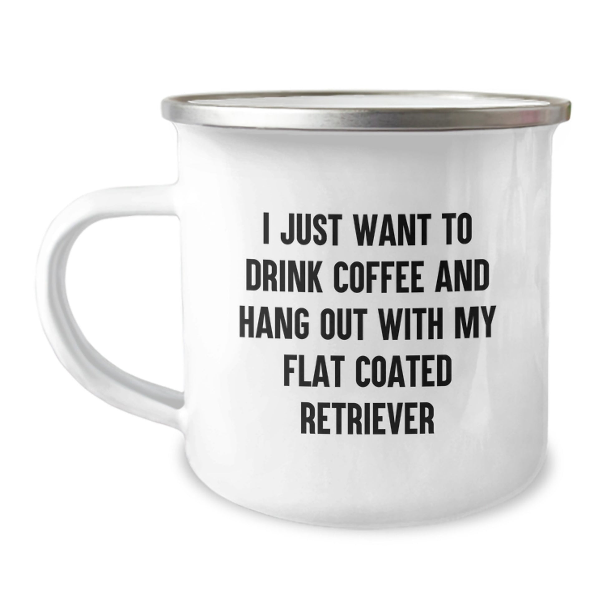 Funny Flat Coated Retriever Dog Gifts from Friends for Birthday Unique Camping Mugs - I Just Want To Drink Coffee And Hang Out With My Flat Coated Retriever - Image 1