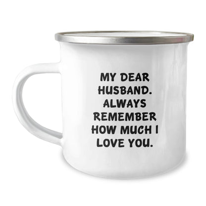 Funny Husband Camping Mug, Love Gift for Him from Wife on Valentine's - Image 1