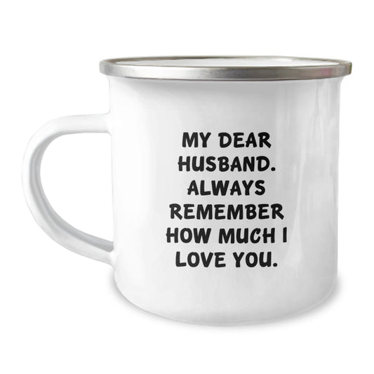 Funny Husband Camping Mug, Love Gift for Him from Wife on Valentine's - Image 1