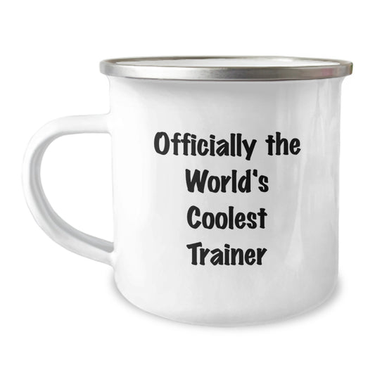 Trainer Gifts from Men, Funny Trainer Camping Mug for Friends, Officially The Worlds Coolest Trainer, Christmas Unique - Image 1