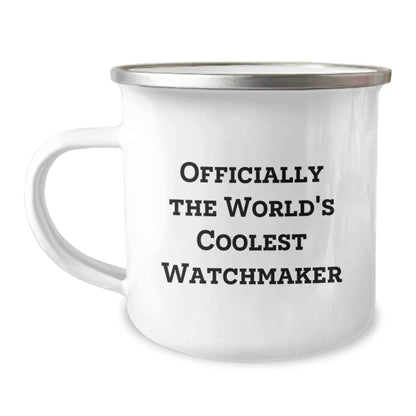 Funny Watchmaker Gifts from Friends, Officially The World's Coolest Watchmaker, Camping Mug for Men - Image 1