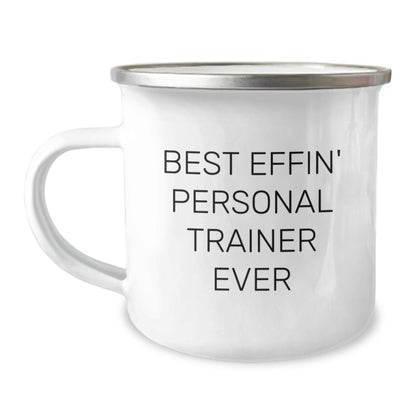 Funny Personal Trainer Gifts from Friends, Unique Christmas Unique Gifts for Men Personal Trainer, Best Effin' Camping Mug Ever - Image 1