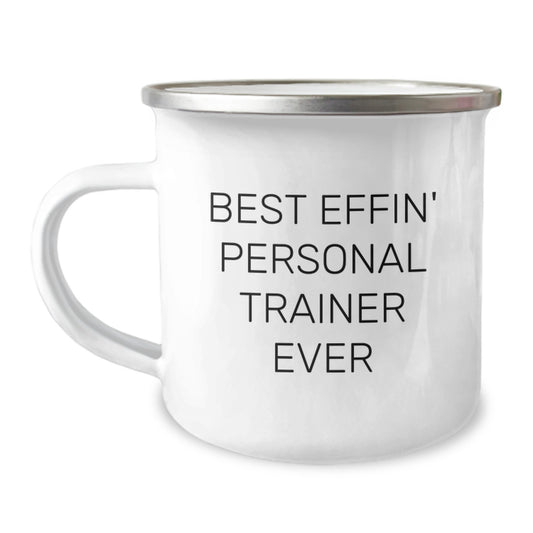 Funny Personal Trainer Gifts from Friends, Unique Christmas Unique Gifts for Men Personal Trainer, Best Effin' Camping Mug Ever - Image 1
