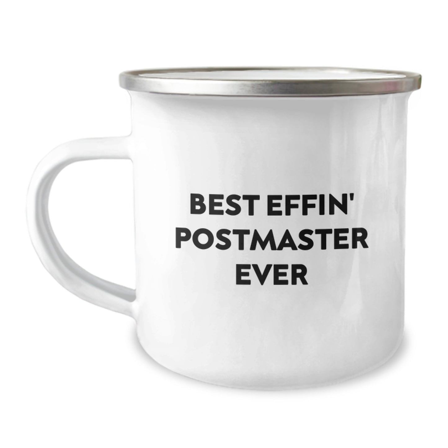 Funny Postmaster Gifts from Friends - Best Effin' Postmaster Ever Camping Mug for Men on Christmas - Image 1