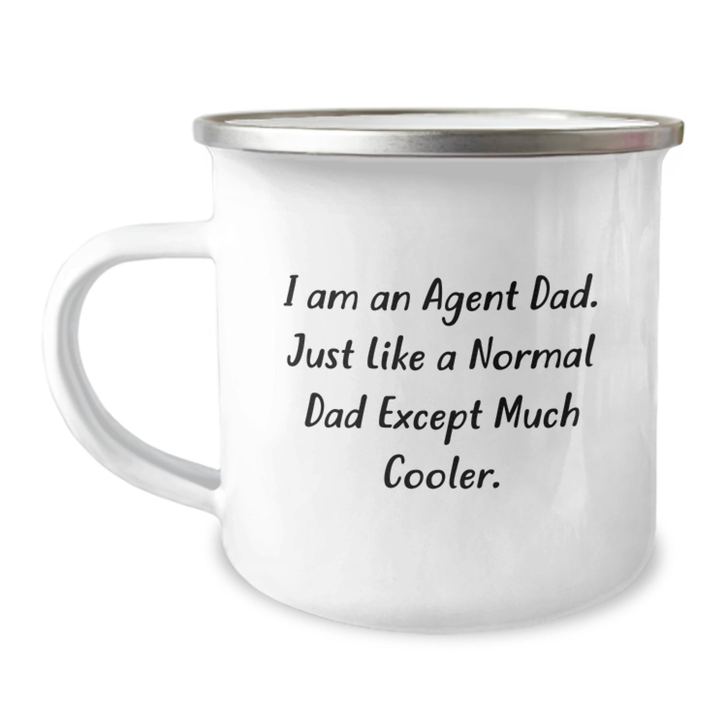 Funny Agent Dad Camping Mug, Valentine's Unique Gifts from Dad to Agent, 12 oz Stainless Steel with Enamel Finish, Perfect for Agent Enthusiasts - Image 1