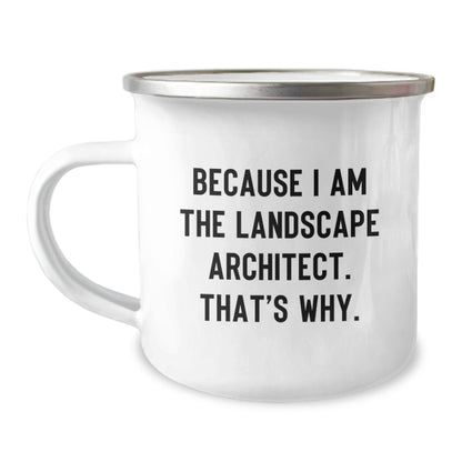 Funny Landscape Architect Gifts from Friends Camping Mug Because I Am The Landscape Architect That's Why Christmas - Image 1