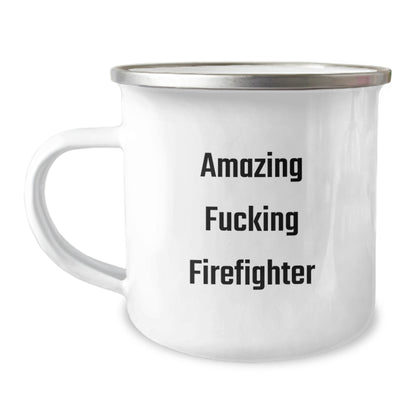 Funny Firefighter Gifts from Men, Unique Camping Mug for Firefighter, Amazing F--king Firefighter Quote, Christmas Unique Gifts for Firefighter - Image 1