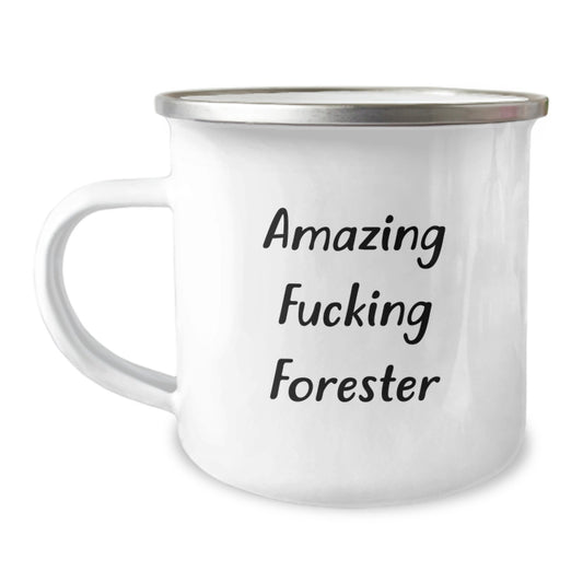 Cute Forester Camping Mug Gifts for Men from Friends - Amazing F--king Forester - Christmas Unique Presents - Image 1