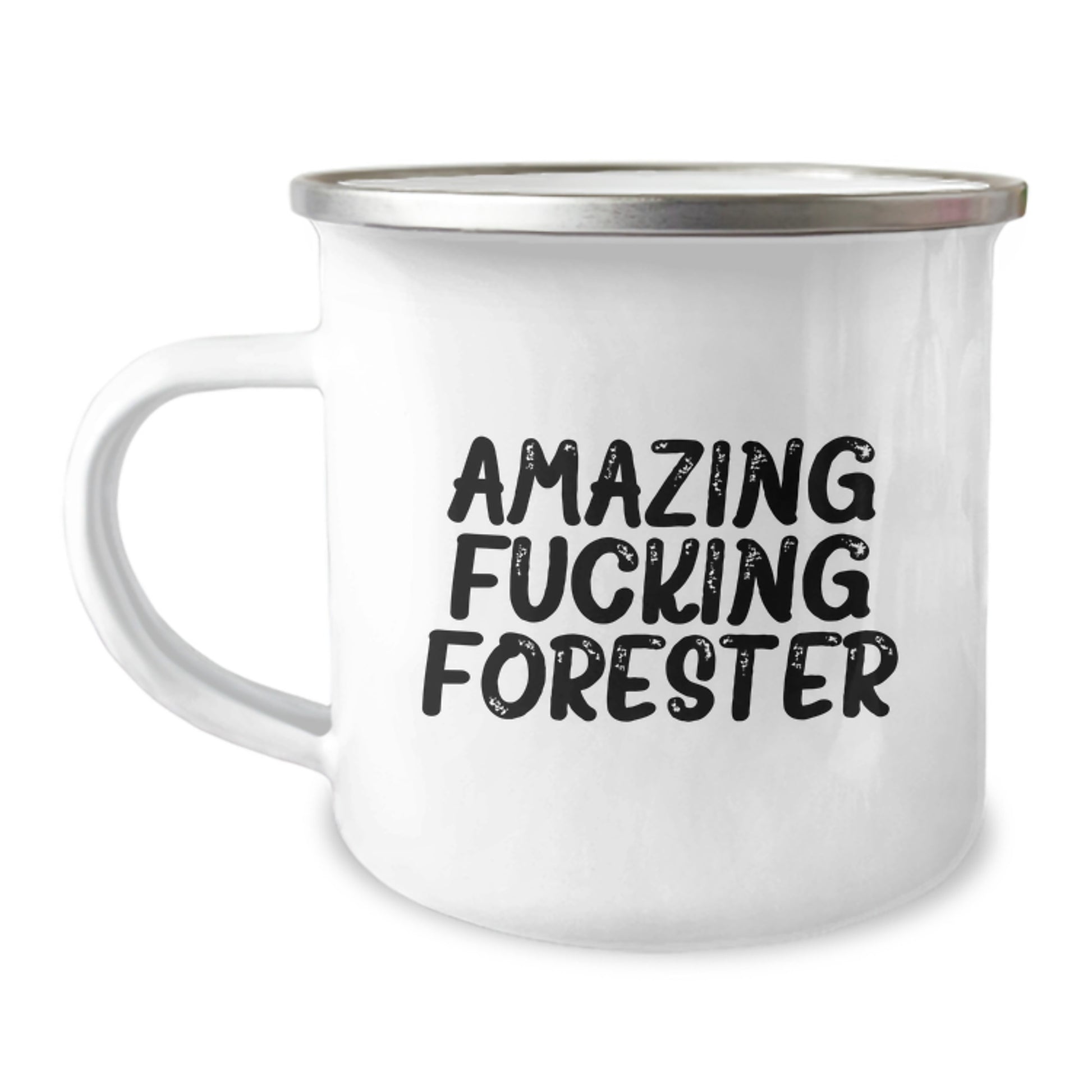 Funny Forester Gifts from Friends, Christmas Unique Camping Mug with Inspirational Quote 'Amazing F--king Forester', Perfect Forester Christmas Unique Gifts for Men - Image 1