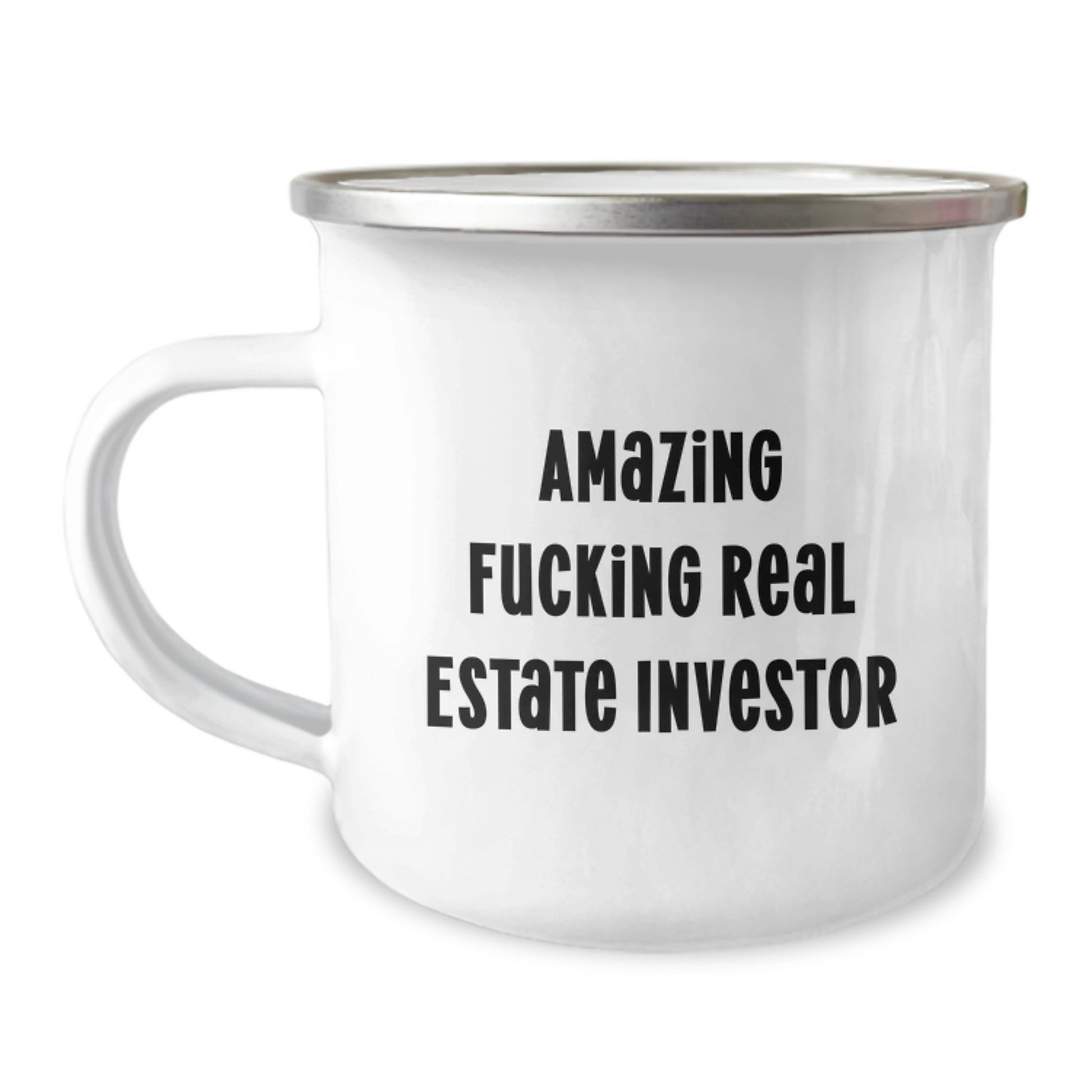 Funny Real Estate Investor Gifts for Men, Unique Christmas Unique Gifts from Friends, Camping Mug with 'Amazing F--king Real Estate Investor' Quote, Perfect for Real Estate Investor - Image 1