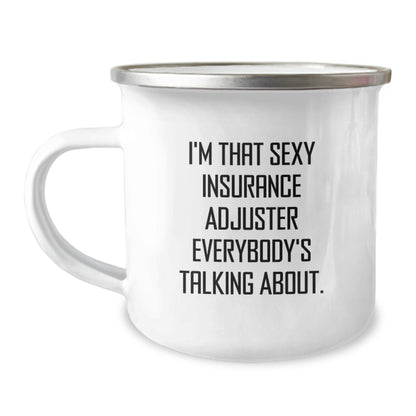 Funny Insurance Adjuster Gifts for Men, Unique Christmas Unique Gifts from Friends to Insurance Adjuster, Sexy Insurance Adjuster Camping Mug - Image 1
