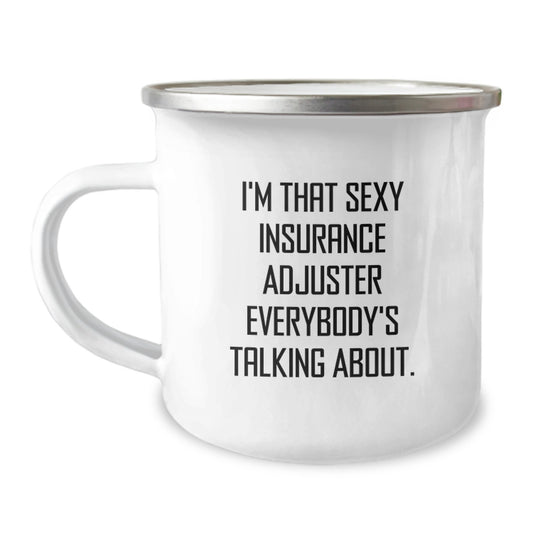 Funny Insurance Adjuster Gifts for Men, Unique Christmas Unique Gifts from Friends to Insurance Adjuster, Sexy Insurance Adjuster Camping Mug - Image 1