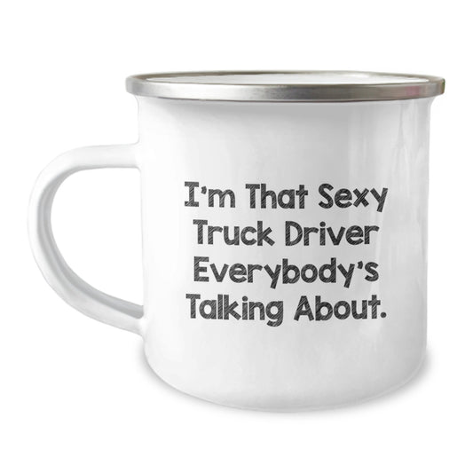 Sexy Truck Driver Gifts for Him - Funny Christmas Unique Presents from Friends for Truckers Camping Mug - Image 1