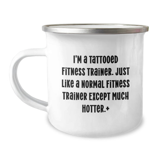 Funny Fitness Trainer Camping Mug Gifts from Men to Friends for Christmas Unique Presents - Image 1