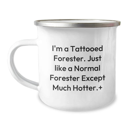 Funny Forester Gifts for Men, Christmas Unique Forester Mugs, Camping Mug with Tattooed Forester Quote, Gifts from Friends, Forester Enthusiasts - Image 1